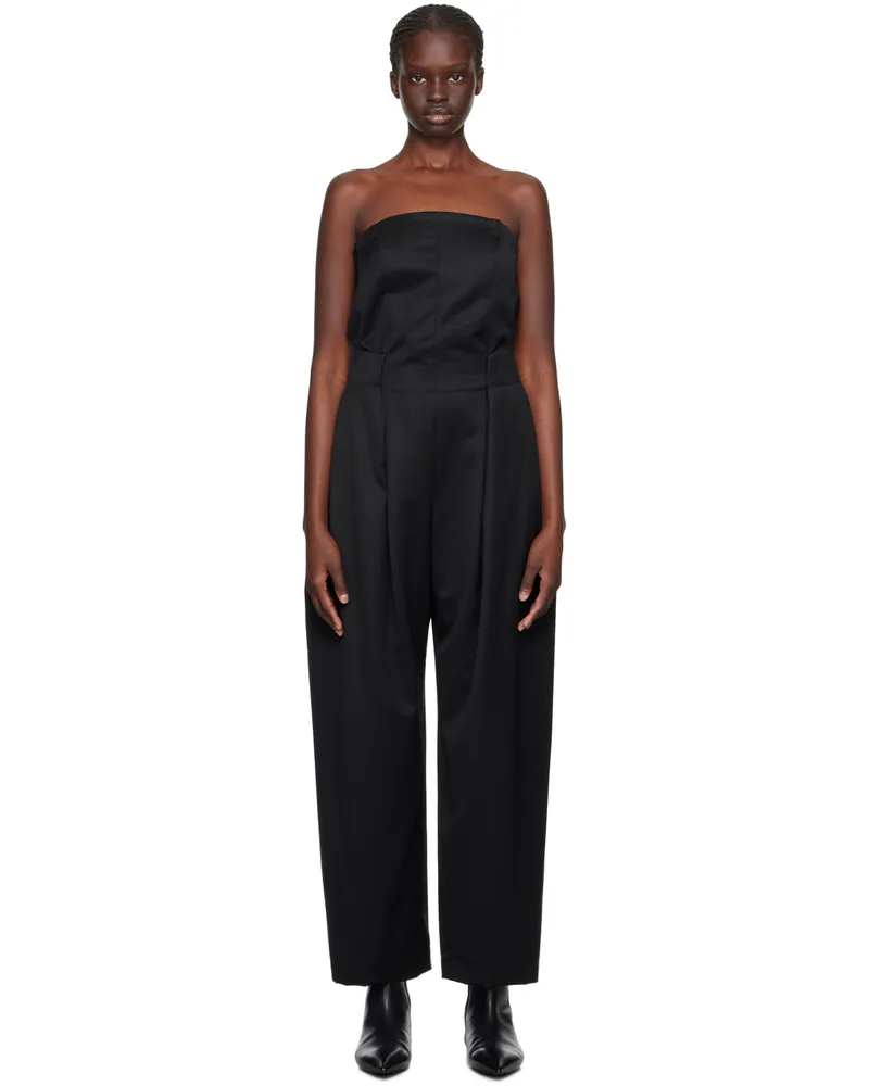 Issey Miyake Black Wide-Leg Jumpsuit 15-black