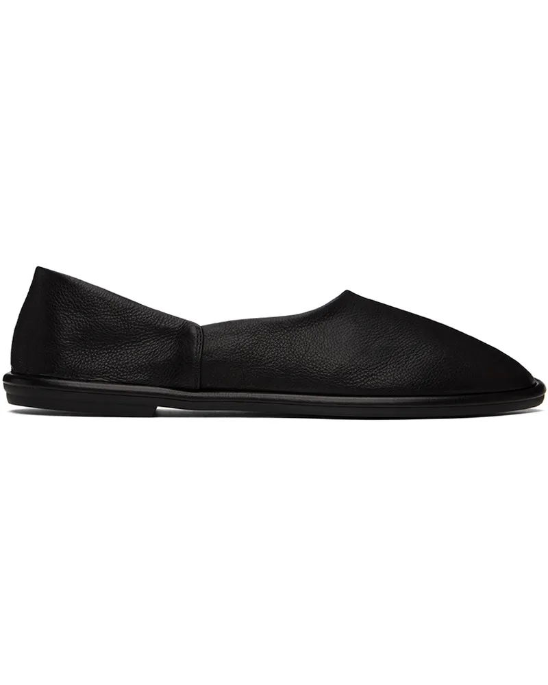 The Row Black Canal Slip On Loafers Black