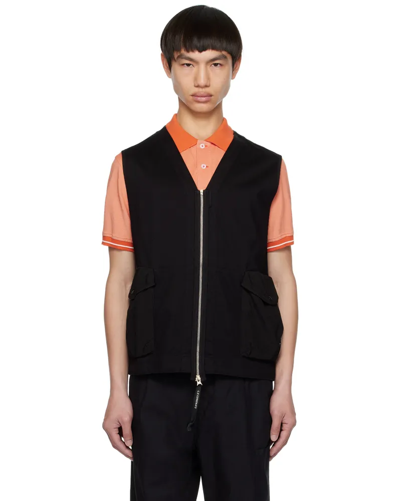 C.P. Company Black Zip Vest 999