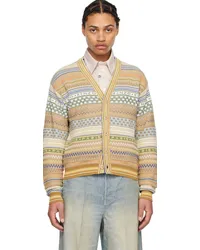 Kenzo Multicolor Paris Fairisle Cardigan Camel