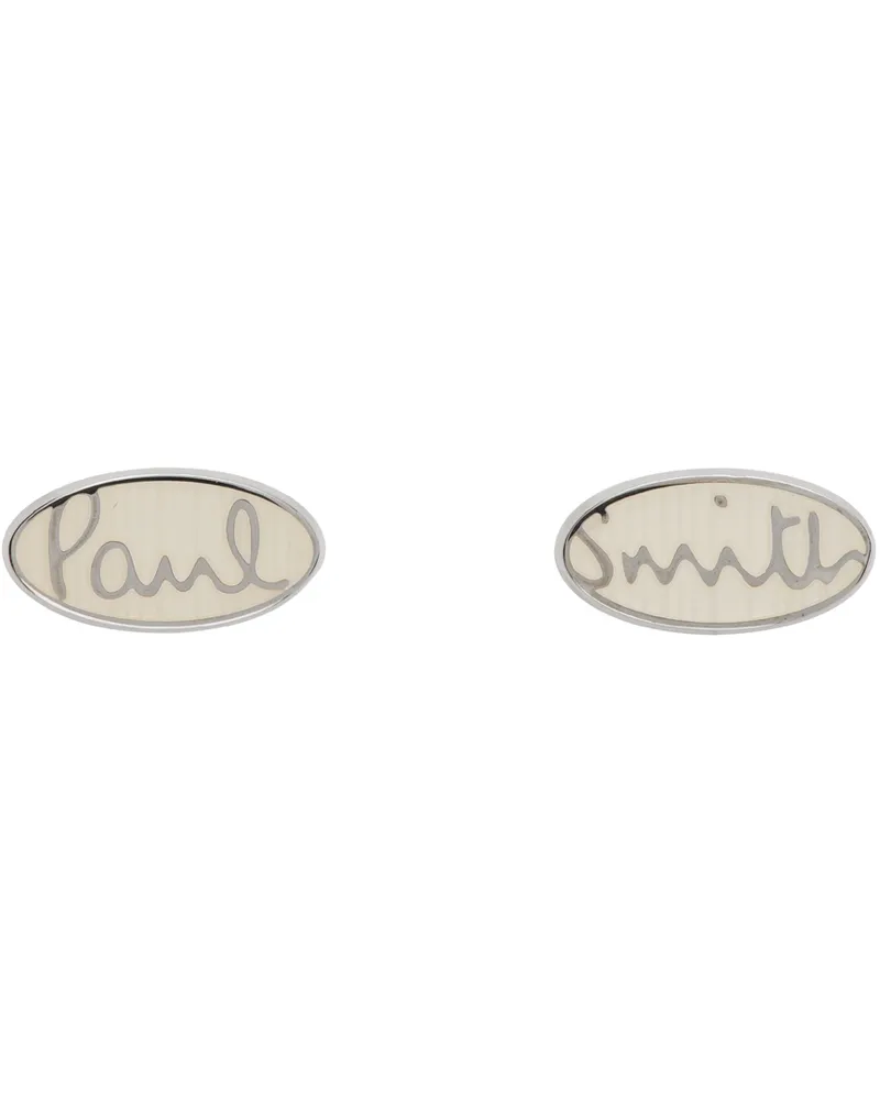 Paul Smith Silver Oval Logo Cuff Links 02