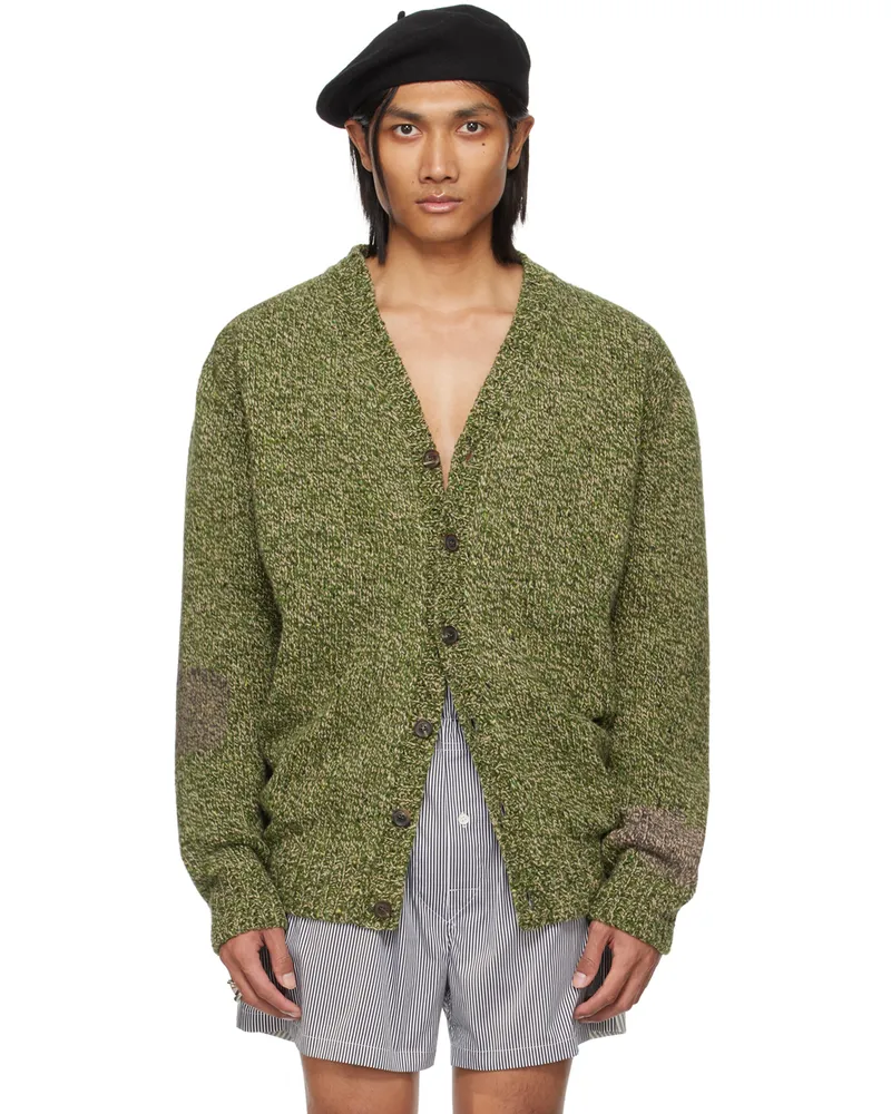 Maison Margiela Green Mended Cardigan 687f