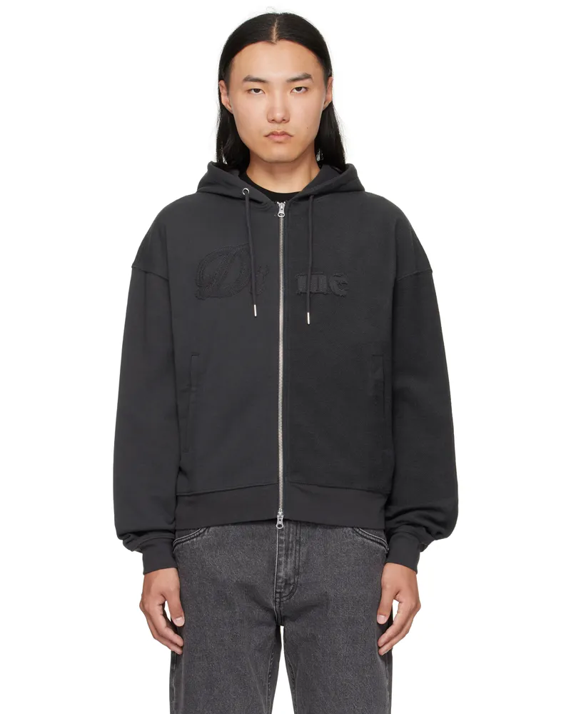 Dime Black Reverse French Terry Zip Hoodie Vintage