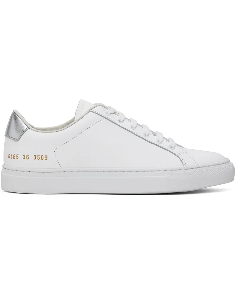 Common Projects White & Silver Retro Classic Sneakers 0509