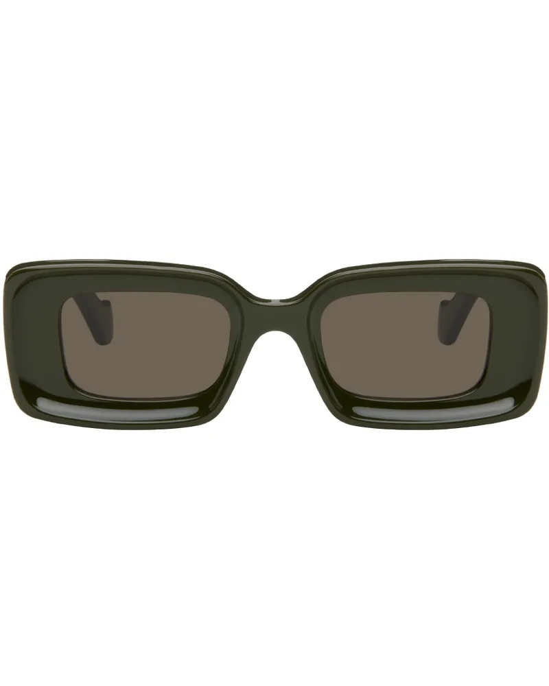 Loewe Khaki Rectangular Sunglasses Shiny