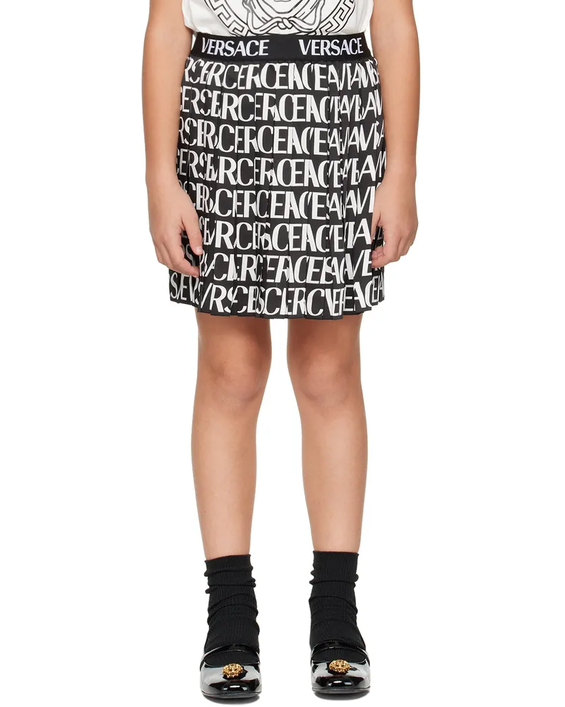 Versace Kids Black Pleated Skirt 5b040