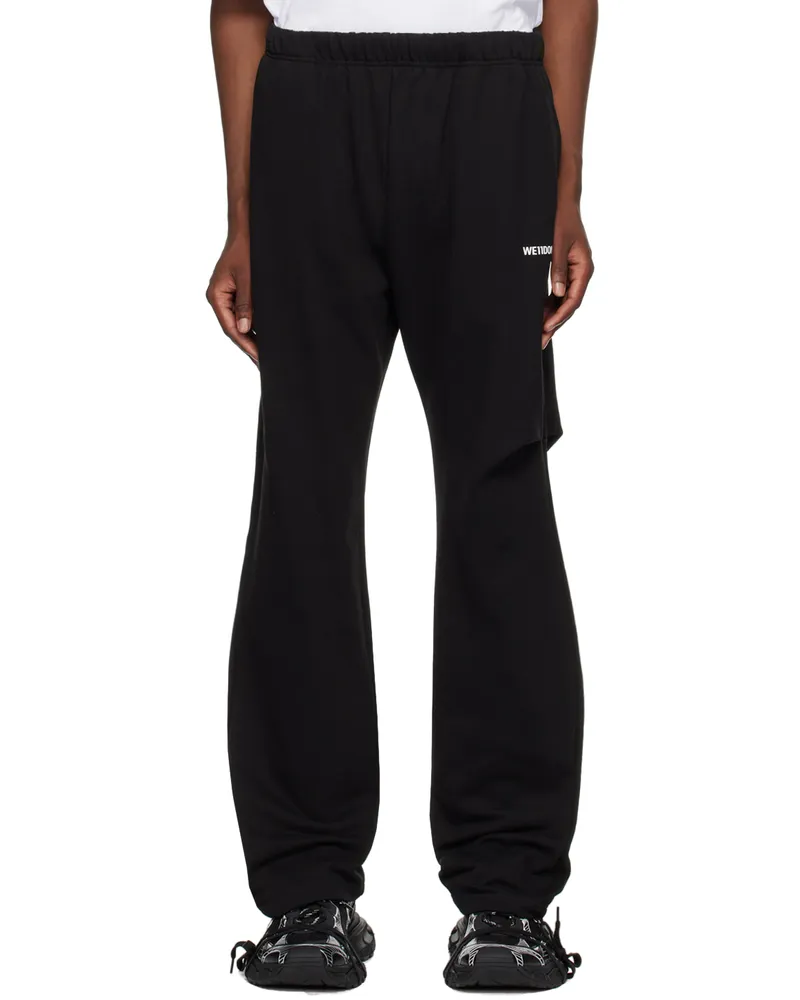 WE 11 DONE Black Wide Sweatpants Black