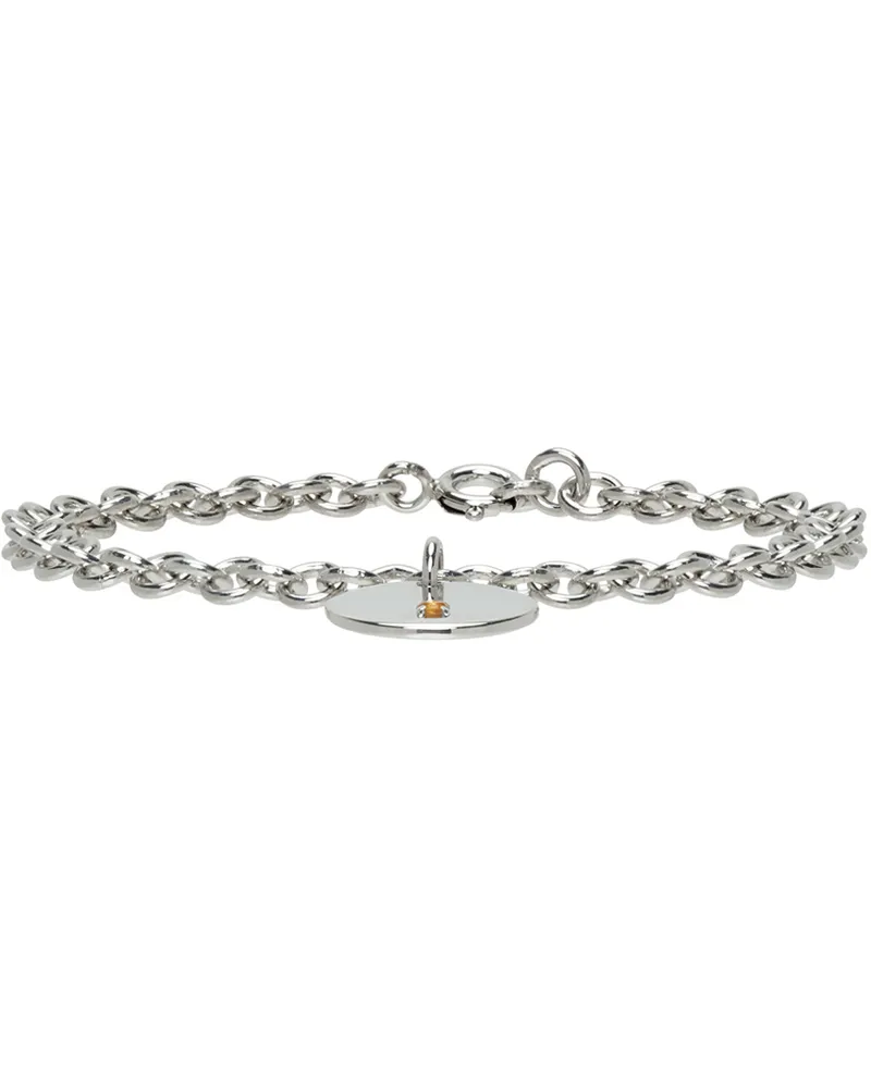 Tom Wood SSENSE Exclusive Kids Silver & Orange Citrine Birthstone Bracelet Orange