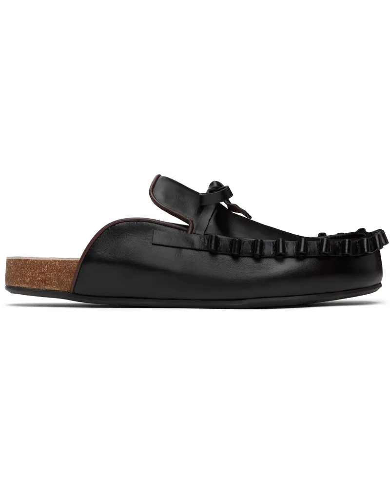 J.W.Anderson Black Ruffle Slip-on Loafers 999