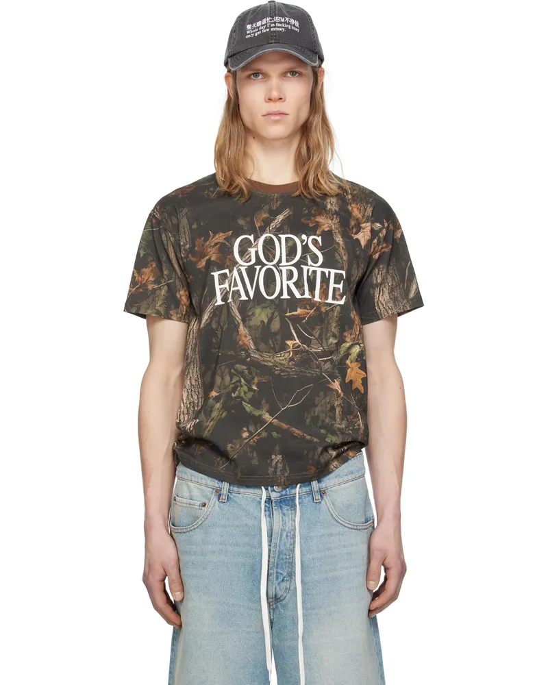 Praying Brown 'God Favorite' Camo T-shirt Camo