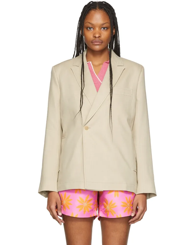 Jacquemus Beige 'La Veste Moulin' Blazer 150