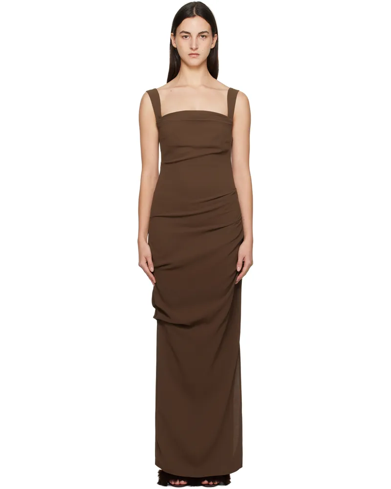 Paris Georgia Brown Raf Maxi Dress Chocolate