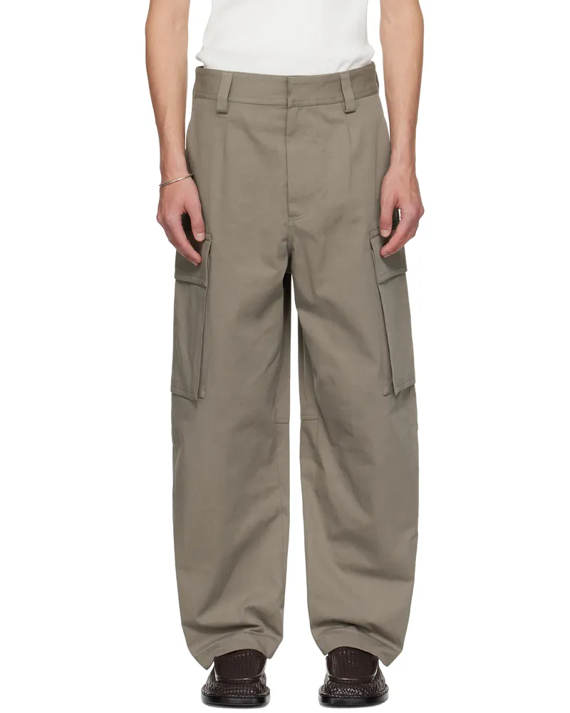 Bottega Veneta Taupe Cotton Twill Cargo Pants 1796
