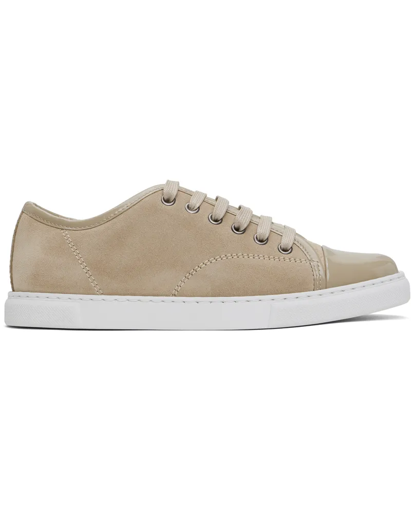 Lanvin Beige DBB1 Suede & Patent Leather Sneakers Lin