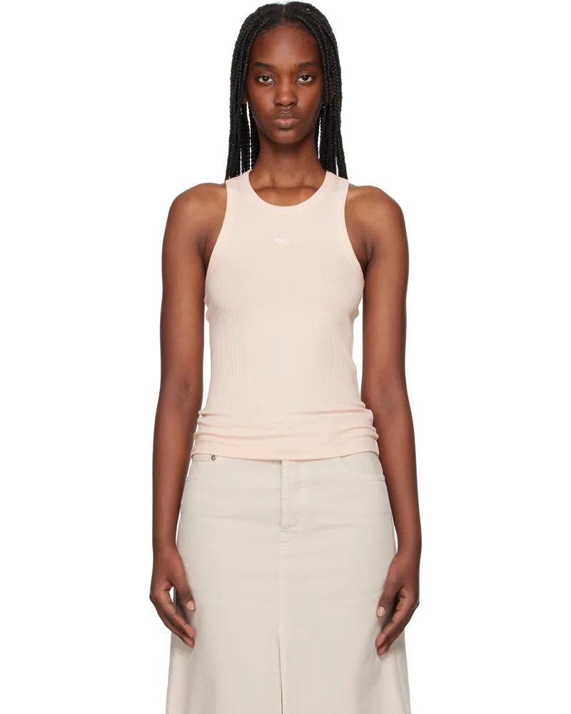 Kitsuné Pink Baby Fox Patch Ribbed Tank Top 0169