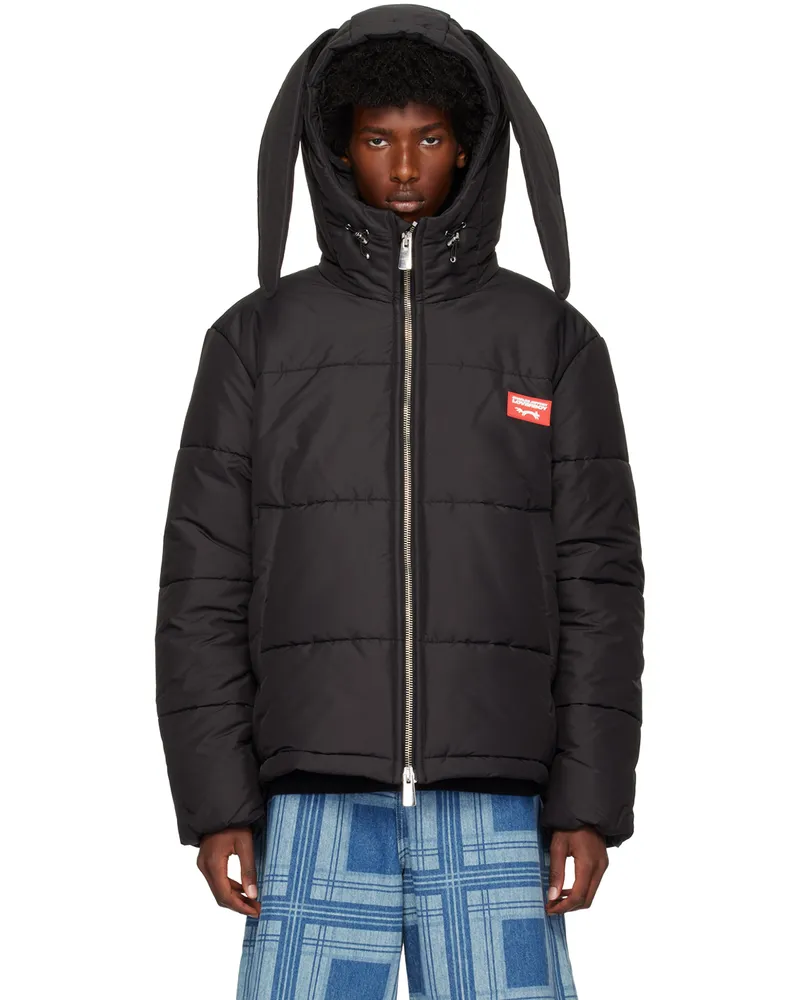 Charles Jeffrey Loverboy Black Bunny Puffer Jacket Blk