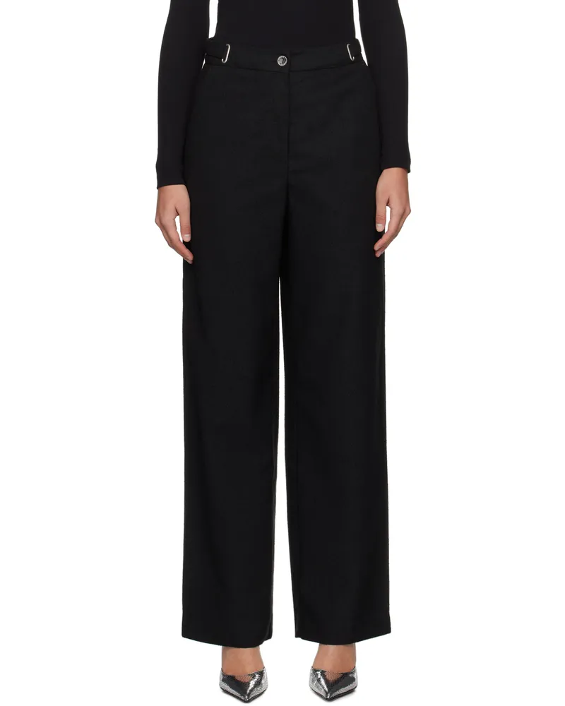 ROTATE Birger Christensen Black Belted Trousers 1000
