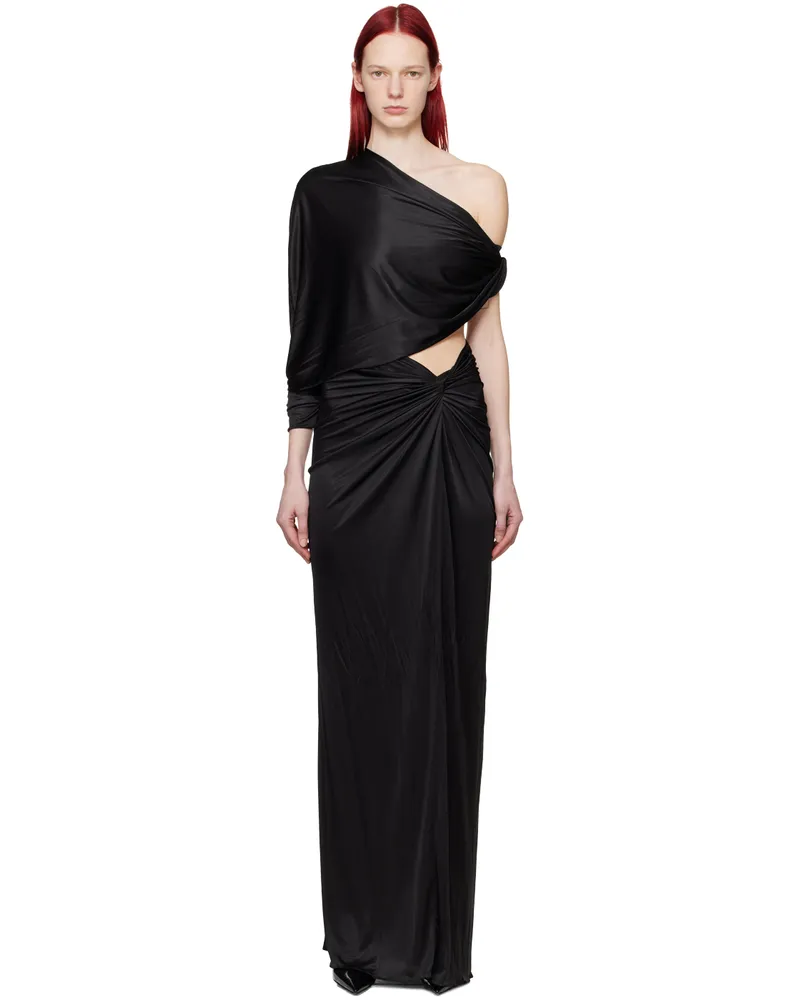 ATLEIN Black Knotted Maxi Dress C0114