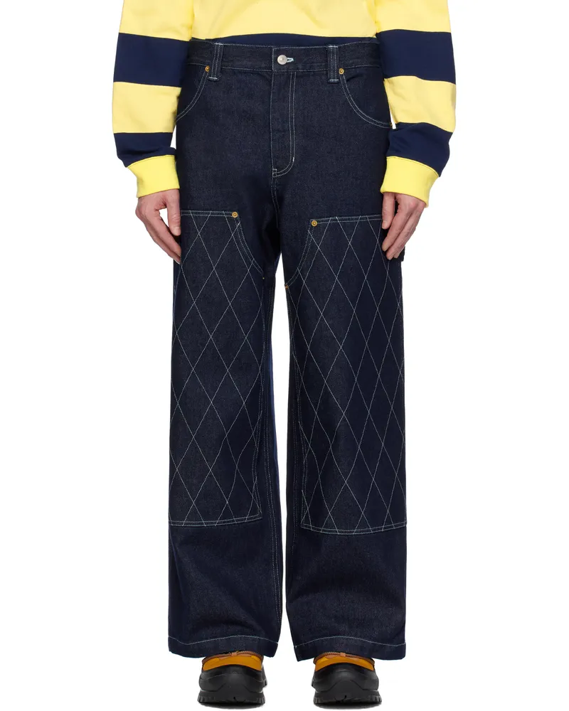 AFTER PRAY Navy Wide Carpenter Jeans Indigo