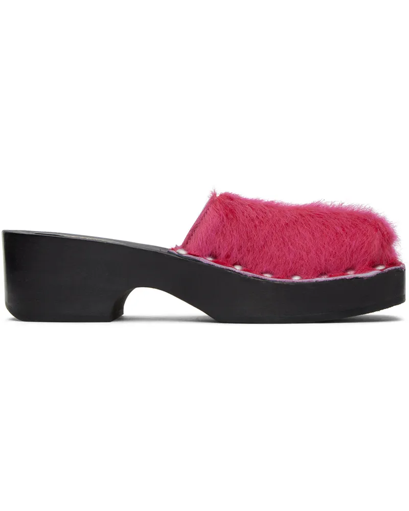 Acne Studios Pink Hairy Clogs Act