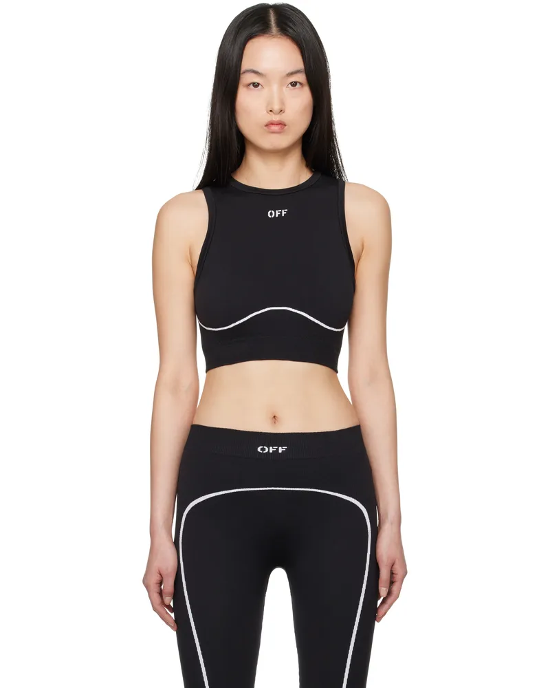 OFF-WHITE Black Stamp Seamless Sport Bra Black