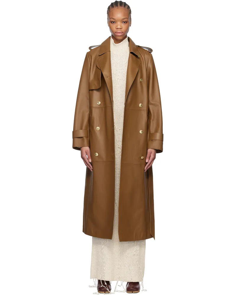 Mackage Tan Gael-V Leather Coat C1201