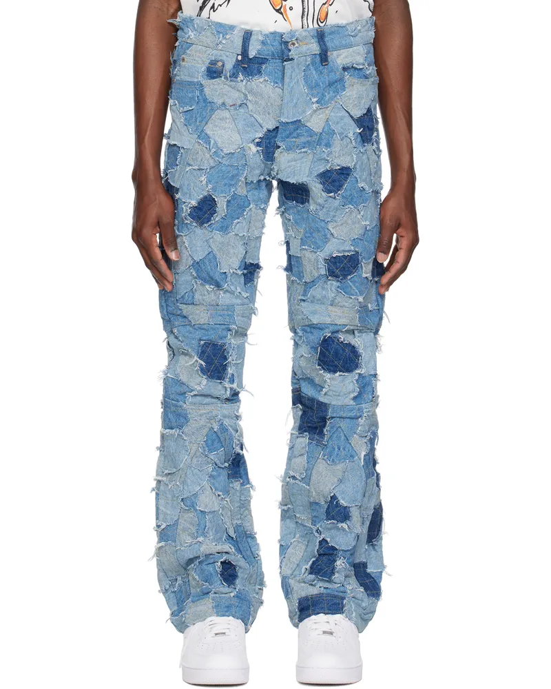 WHO DECIDES WAR Blue Boro Moto Jeans Sky