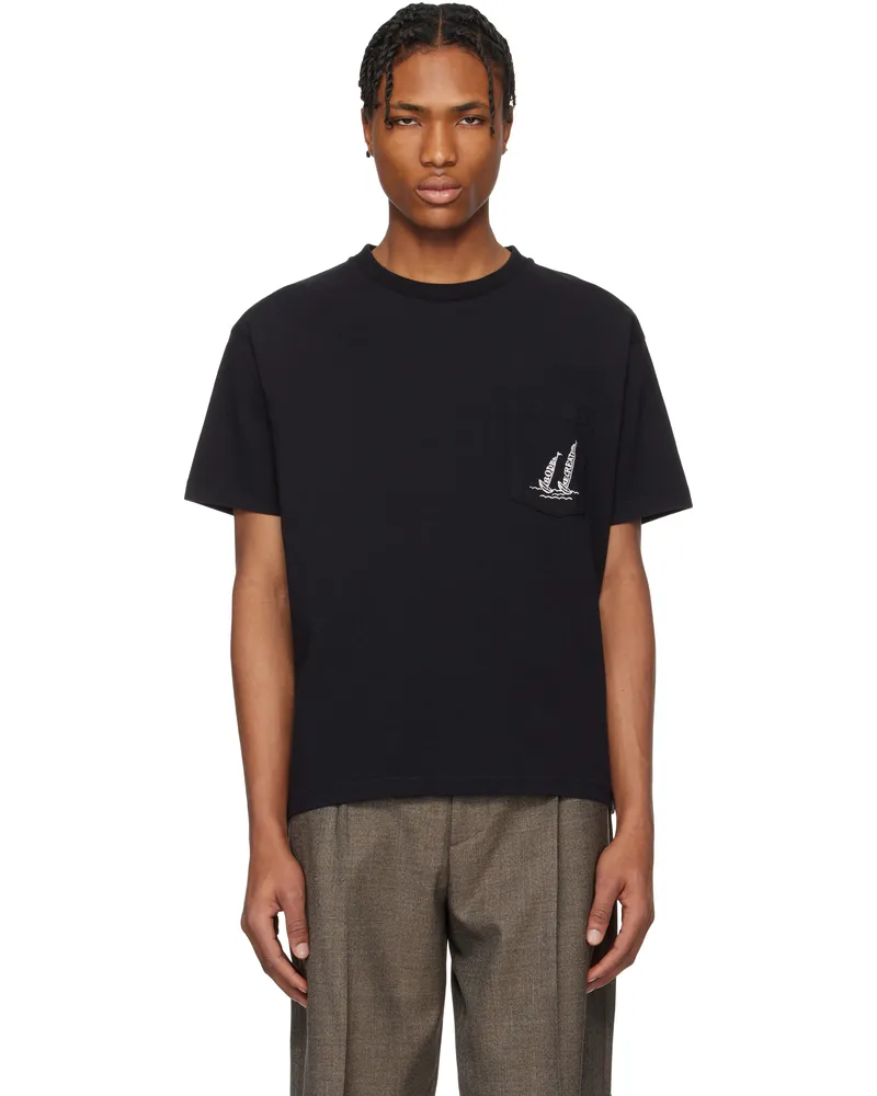 BODE Black 'Recreation' Sails Pocket T-shirt Black