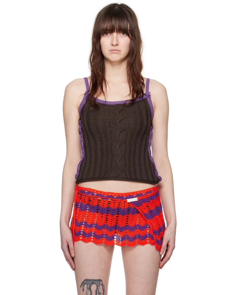 Edward Cuming Brown & Purple Cable Camisole Brown-purple