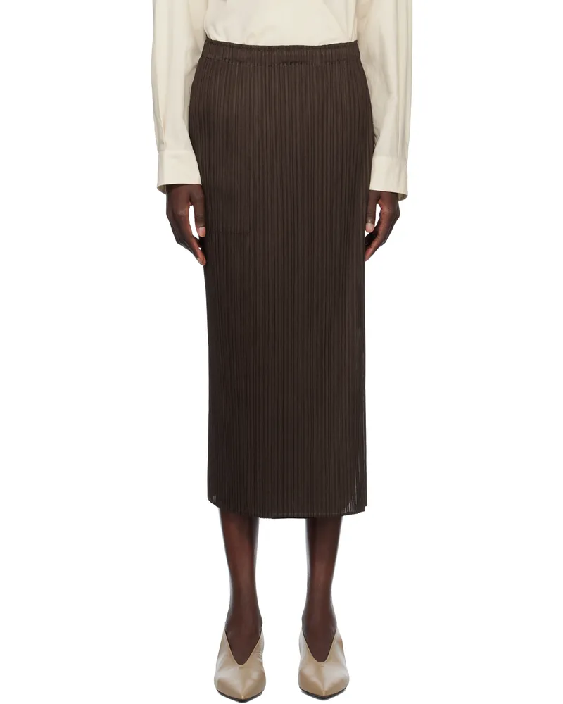 Issey Miyake Brown Monthly Colors March Midi Skirt 45