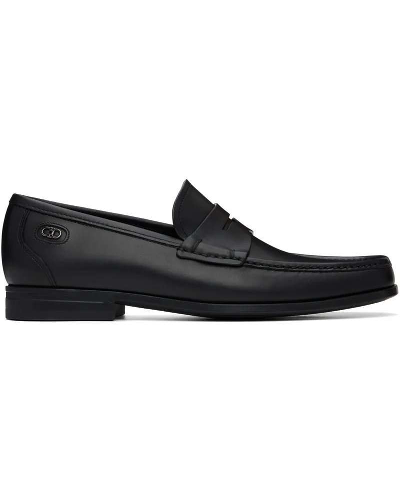 Ferragamo Black Athen Penny Loafers Nero