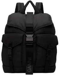 Ganni Black Tech Backpack Black