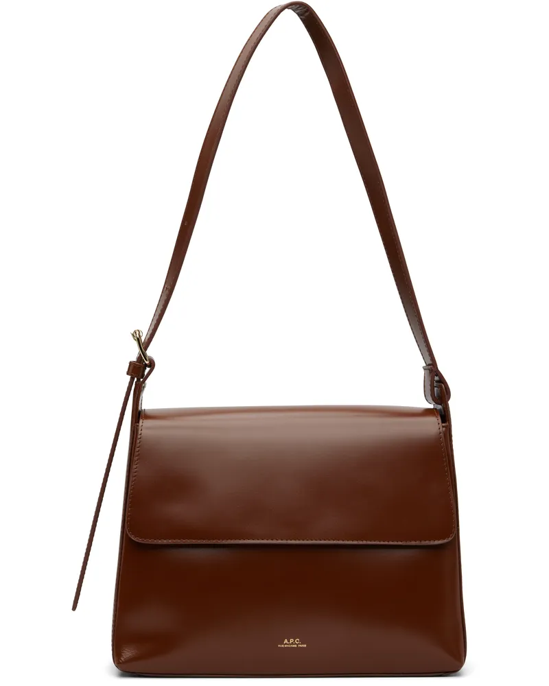 A.P.C. Tan Virginie Flap Bag Cad