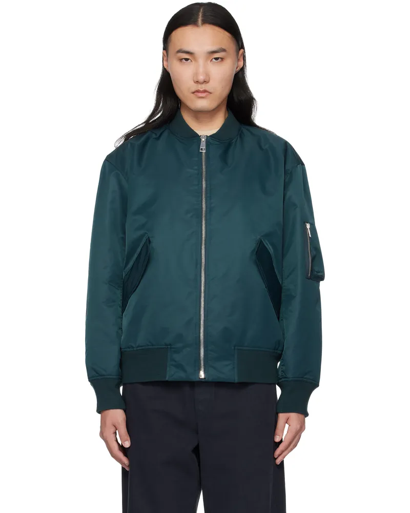 A.P.C. Blue Logan Bomber Jacket Iaq