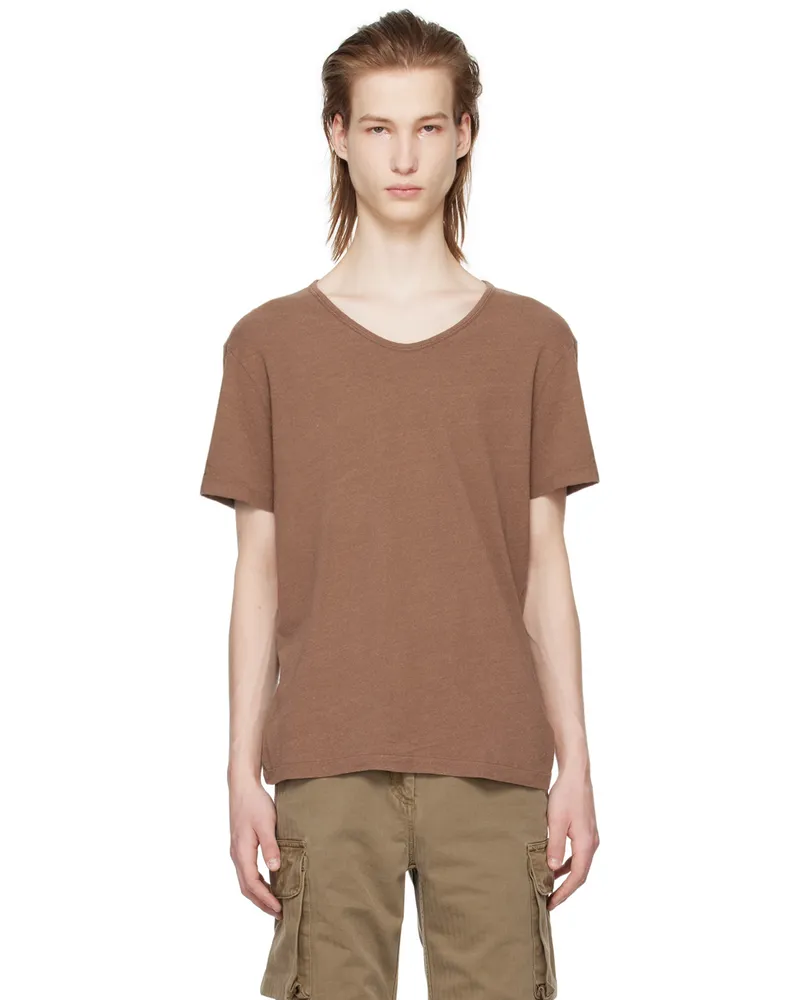 Our Legacy Brown Washed T-Shirt Fudge