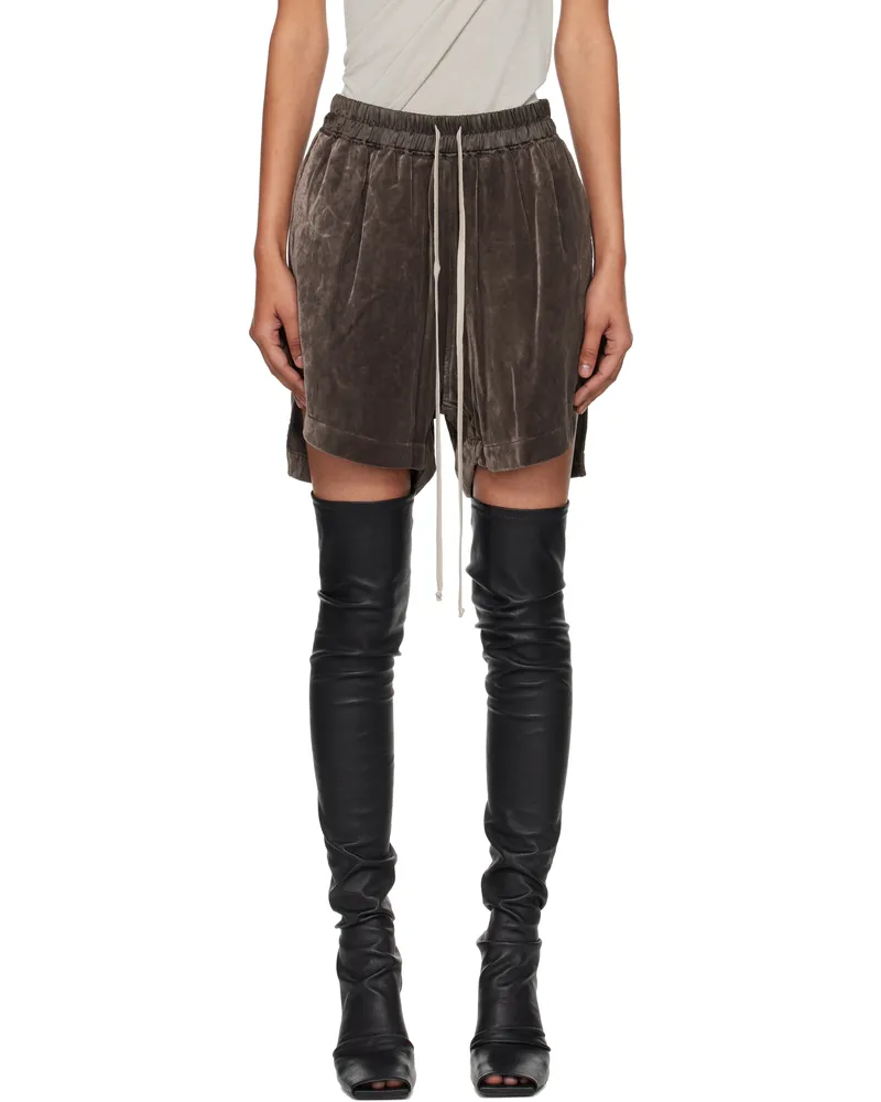 Rick Owens Gray Concordians Velvet Boxer Shorts 78