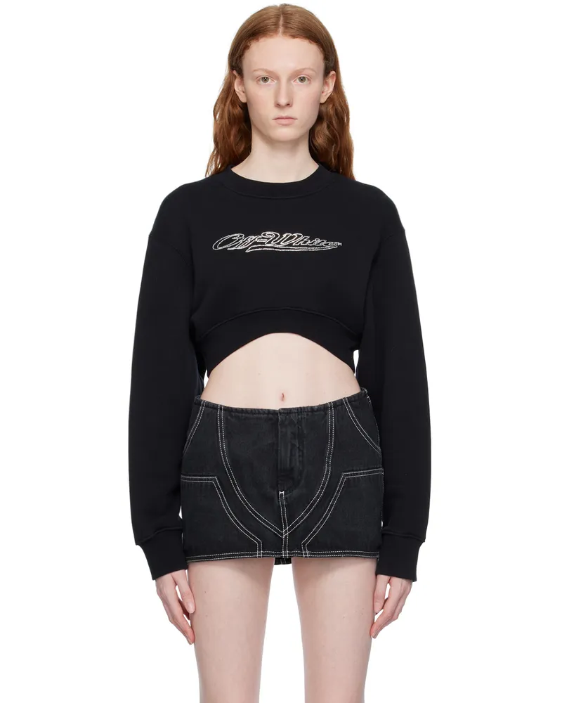 OFF-WHITE Black Bling Baseball Sweatshirt Black