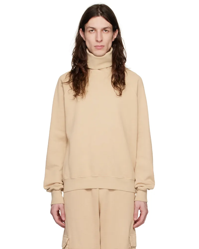 LES TIEN Beige Raglan Turtleneck Almond