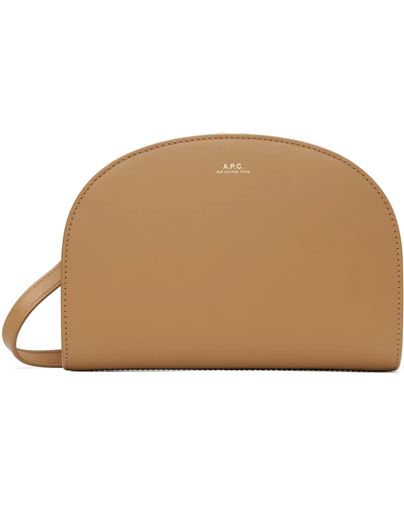 A.P.C. Tan Demi-Lune Clutch Cas