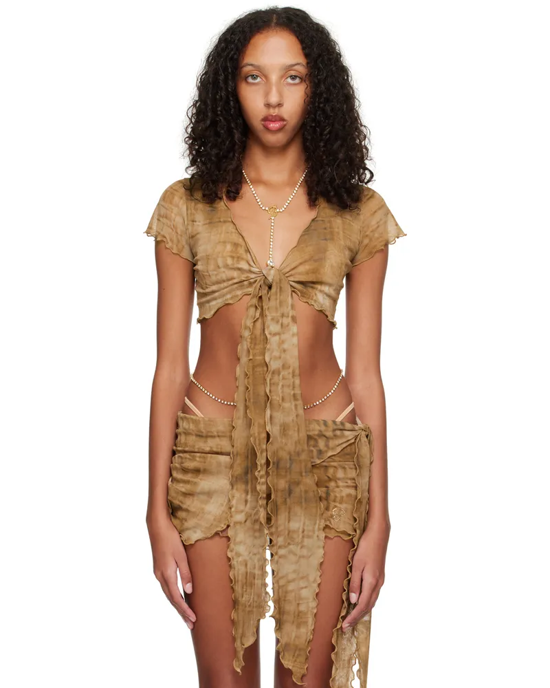 Blumarine Brown Printed Top M5705