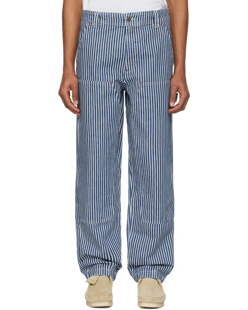 A.P.C. Navy & Off-White Gustav Jeans Tic