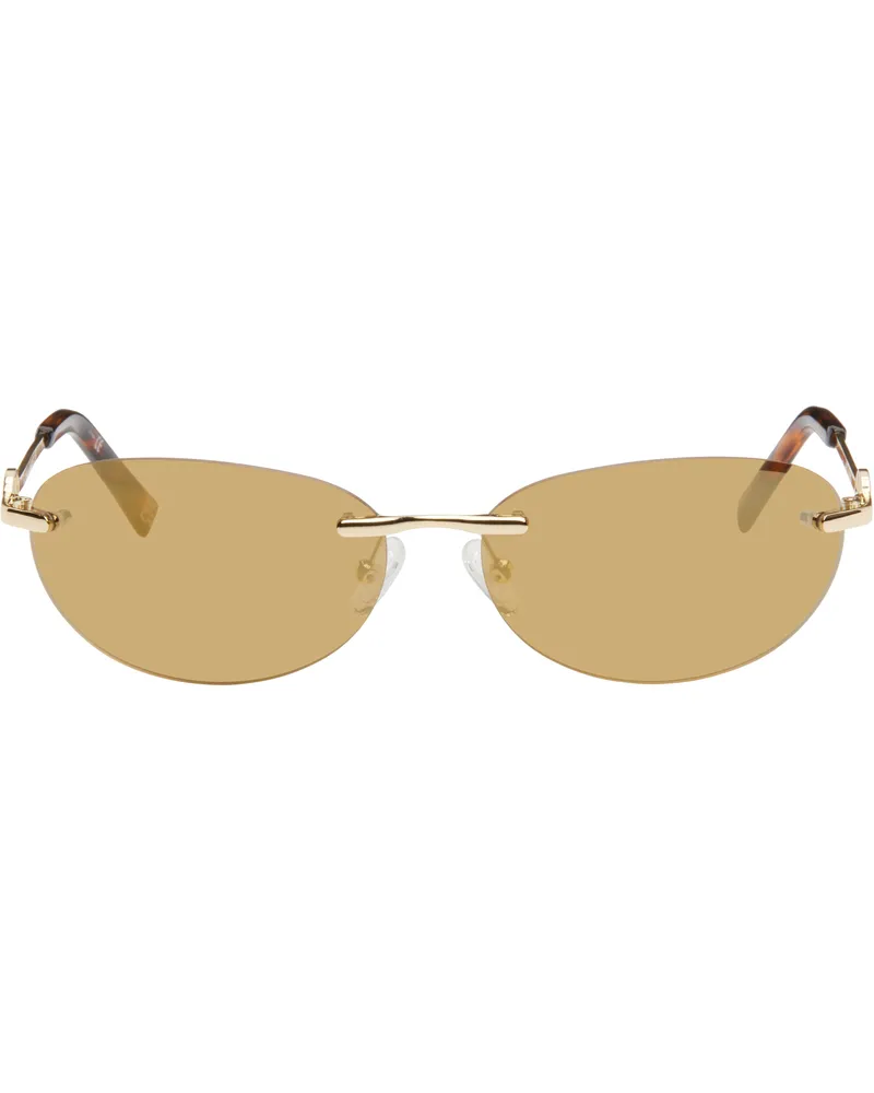 Le Specs SSENSE Exclusive Gold Slinky Sunglasses Bright