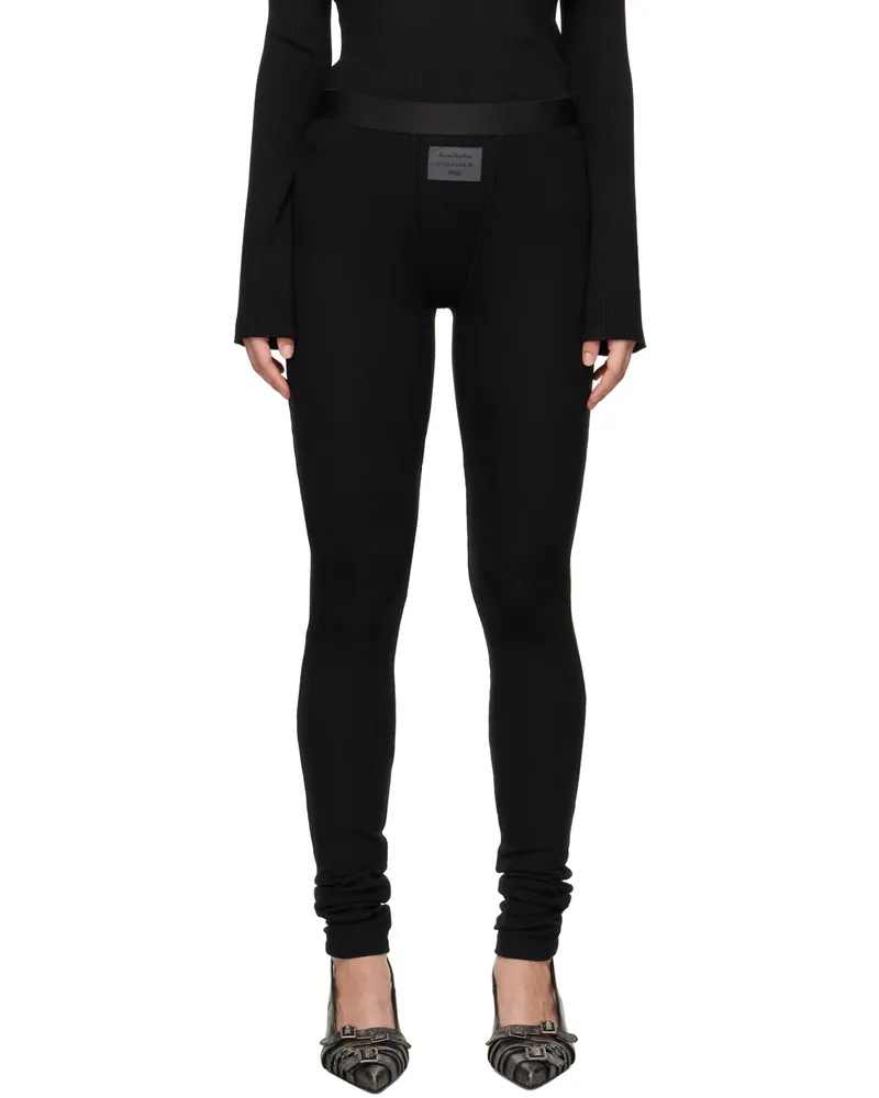 Acne Studios Black Ribbed Leggings 900