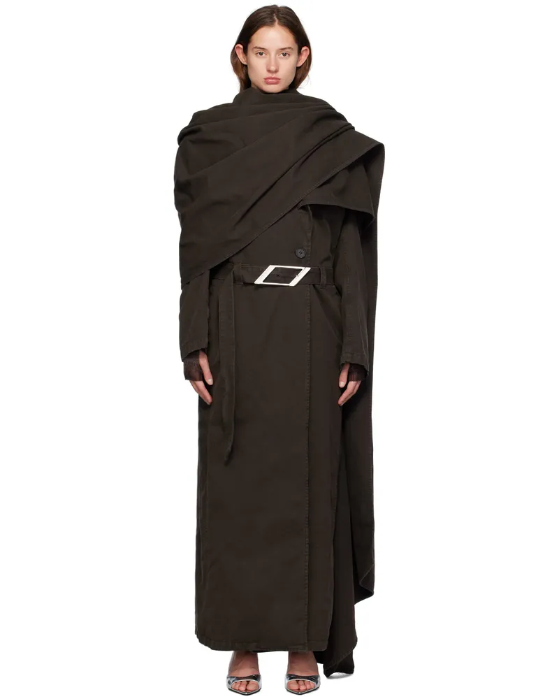 ATTICO SSENSE Exclusive Brown Long Trench Coat 064