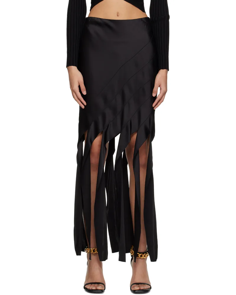 Stella McCartney Black Strips Maxi Skirt 1000