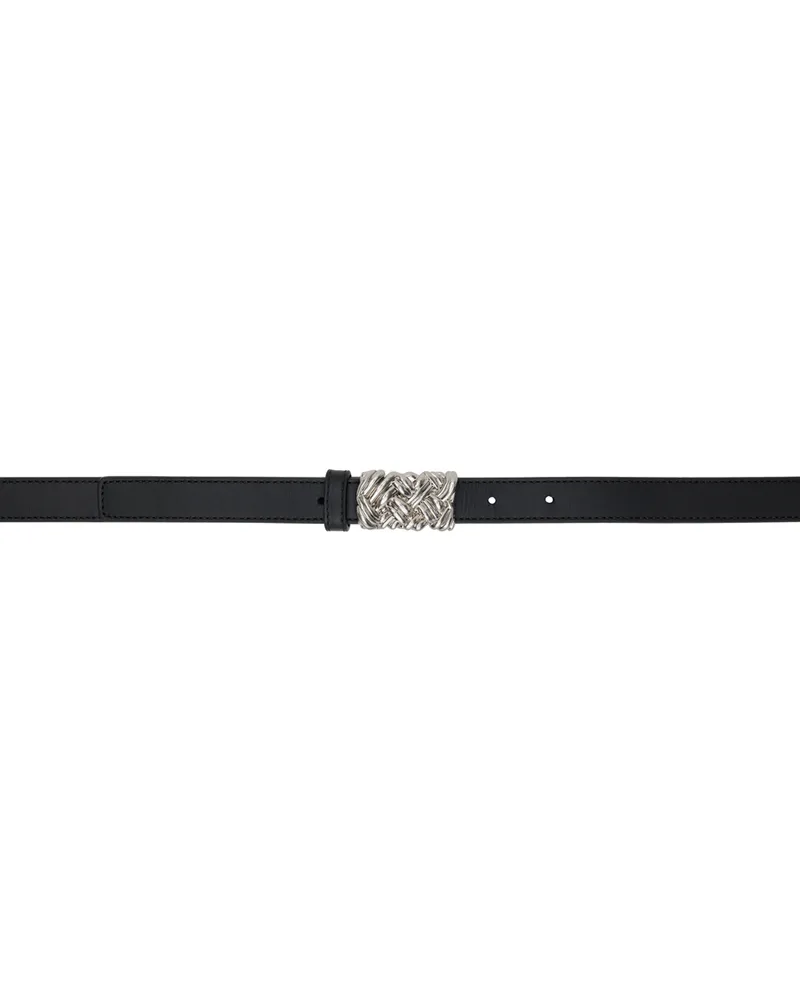 Bottega Veneta Black Intreccio Belt 8803