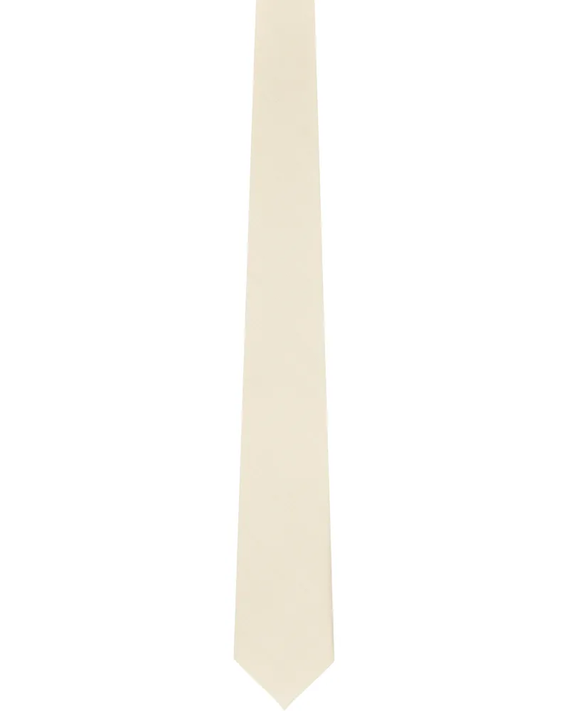 AURALEE Off-White Wool Kid Mohair Hop Sack Tie Ivory
