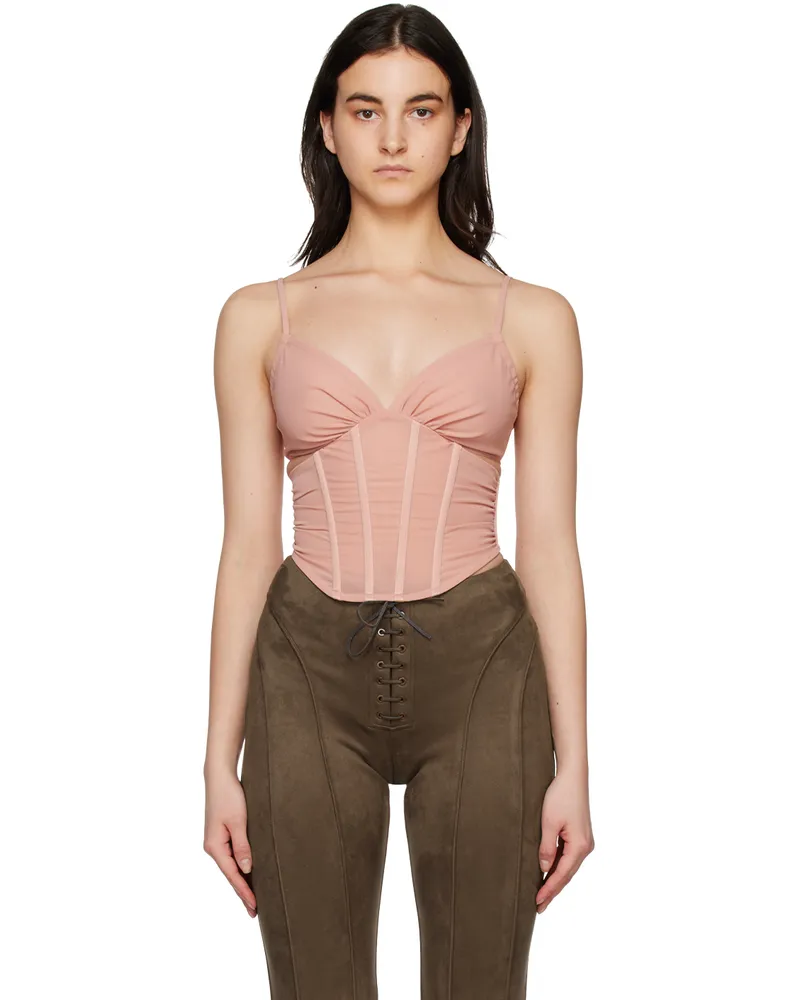 MISBHV Pink Semi-Sheer Corset Blush