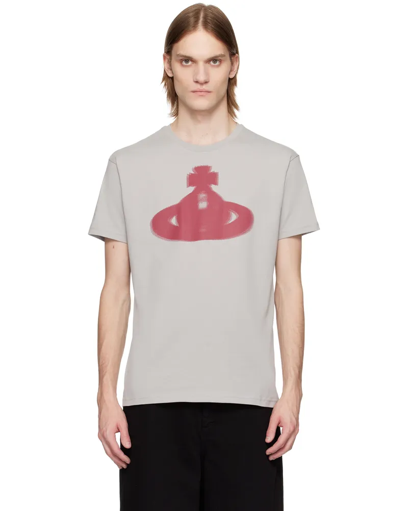 Vivienne Westwood Gray Halftone Orb Classic T-shirt Ss25-a413