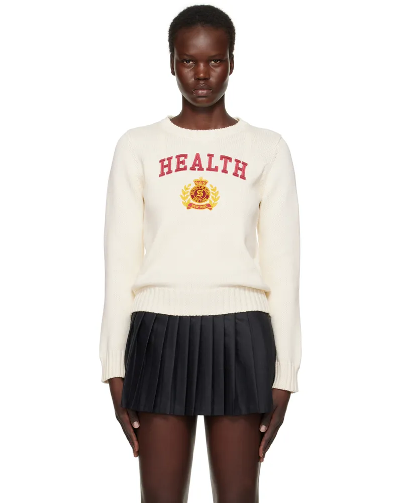 SPORTY & RICH Off-White NY 'Health' Crest Knitted Sweater 49